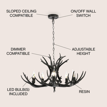 Eldora Adjustable Resin Antler LED Chandelier